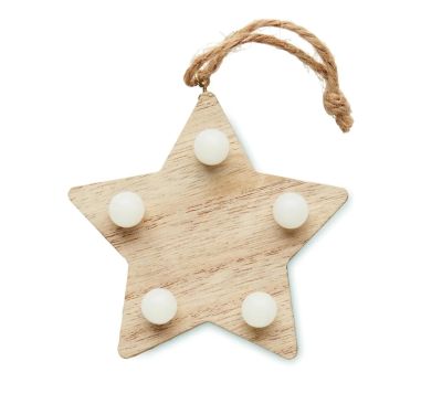 Estrella de Madera con 6 LED Personalizada