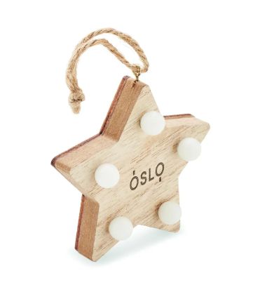Estrella de Madera con 6 LED Personalizada