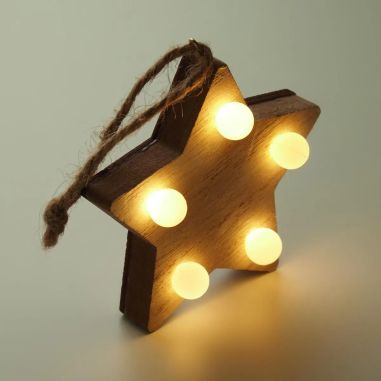 Estrella de Madera con 6 LED Personalizada