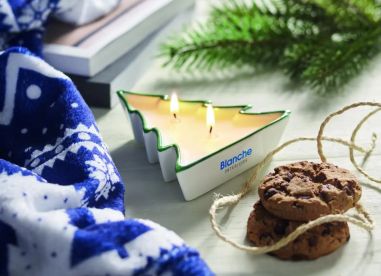Vela de Cera Vegetal con Soporte de Porcelana Personalizada