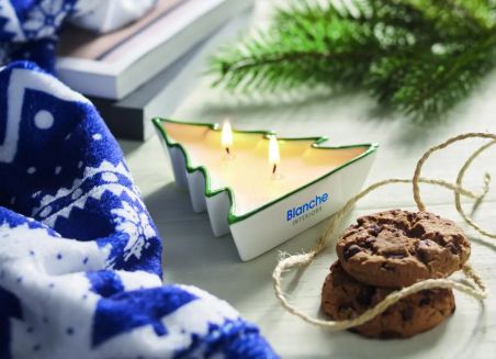 Vela de Cera Vegetal con Soporte de Porcelana Personalizada