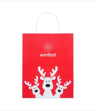 Bolsa de Papel de Regalo Navideña Pequeña Personalizada