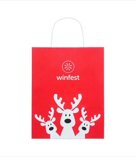 Bolsa de Papel de Regalo Navideña Pequeña Personalizada