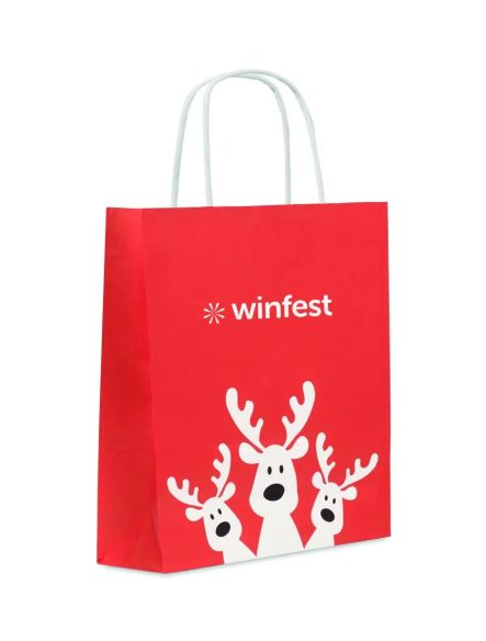 Bolsa de Papel de Regalo Navideña Pequeña Personalizada