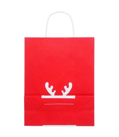 Bolsa de Regalo de Papel Navideña Talla Mediana Personalizada