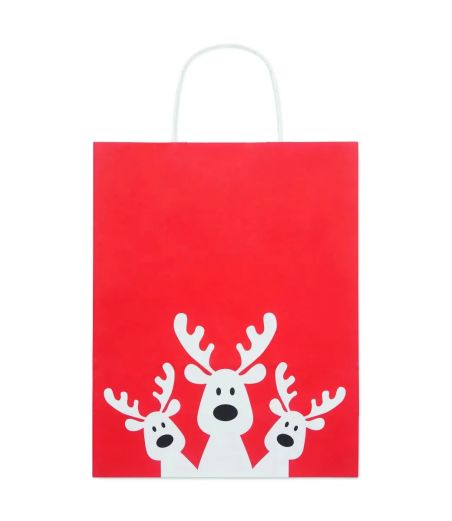 Bolsa de Regalo de Papel Navideña Talla Mediana Personalizada