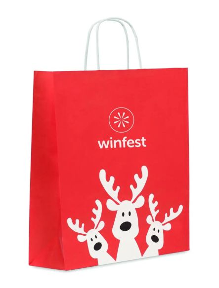 Bolsa de Regalo de Papel Navideña Talla Grande Personalizada