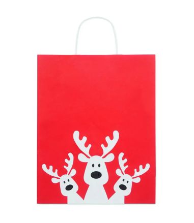 Bolsa de Regalo de Papel Navideña Talla Grande Personalizada