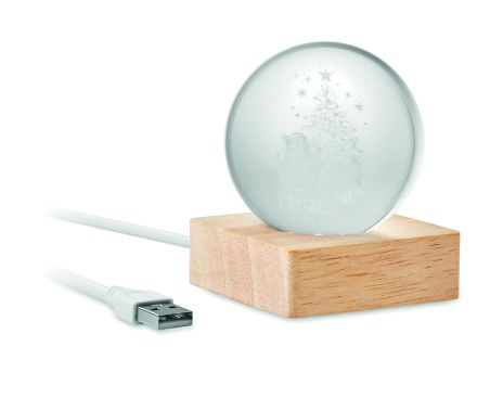 Bola de Vidrio con Luz LED Recargable Personalizada