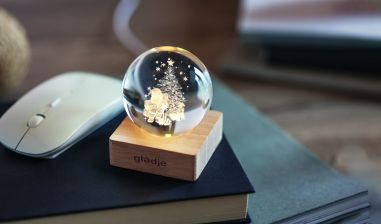 Bola de Vidrio con Luz LED Recargable Personalizada