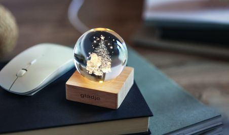 Bola de Vidrio con Luz LED Recargable Personalizada