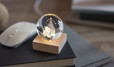 Bola de Vidrio con Luz LED Recargable Personalizada