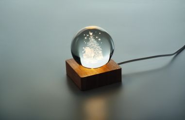 Bola de Vidrio con Luz LED Recargable Personalizada