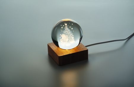 Bola de Vidrio con Luz LED Recargable Personalizada