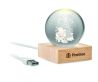 Bola de Vidrio con Luz LED sobre Base de Madera de Caucho Personalizada 7CX1541 - Imagen 15