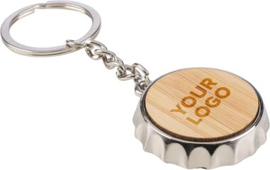 Llavero y Abridor de Aleación de Zinc con Bambú Personal | Goodie