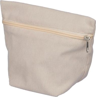 Neceser de pana beige con cremallera