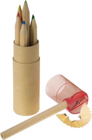 Set de lápices de colores Libbie | Cartón reciclado | 6 unidades Personalizado