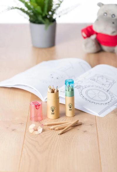 Set de lápices de colores Libbie | Cartón reciclado | 6 unidades Personalizado