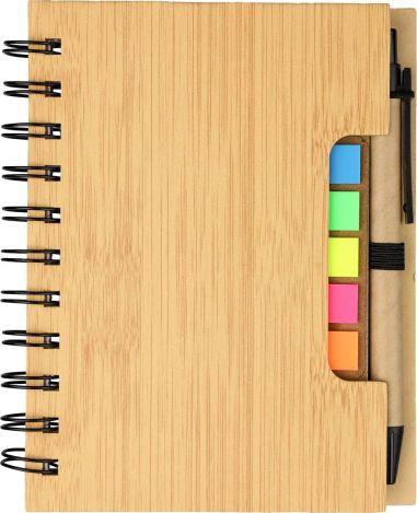 Libreta símil bambú con memos Personalizada | Goodie