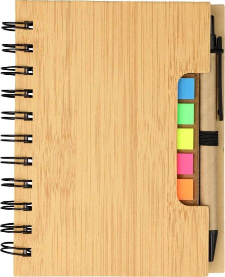 Libreta símil bambú con memos Personalizada | Goodie