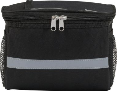 Nevera portátil negra para bicicleta con correas ajustables