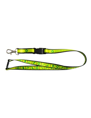 Lanyard de rPET con hebilla de plástico y...