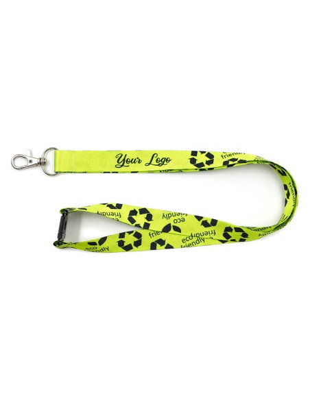Lanyard de rPET con cierre de seguridad