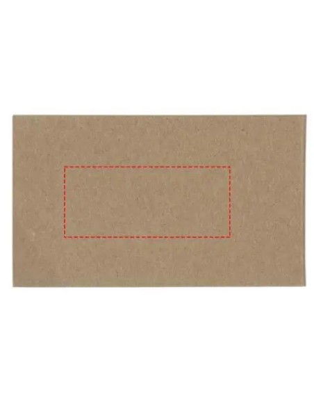 Llavero redondo de madera de haya personalizado, tarjeta de kraft con zona de grabado marcada