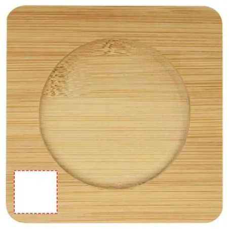 Set de 2 Tazas con Posavasos de Bambú Personalizado | Goodie