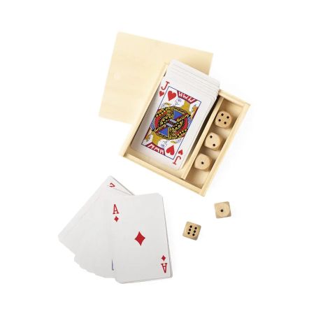 Set de Baraja y Dados en Estuche de Madera | Goodie
