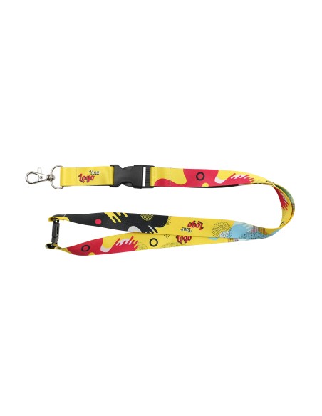 Lanyard de poliéster con hebilla de plástico y cierre de seguridad 20mm