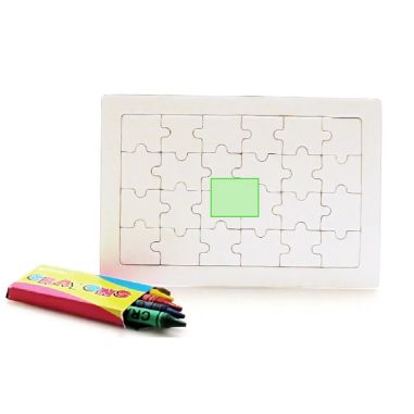 Puzzle de 24 Piezas con Caja de Ceras de Colores | Goodie