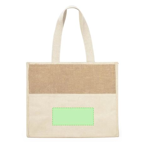 Bolsa nevera con cierre de velcro personalizada, zona de impresión marcada, vista completa
