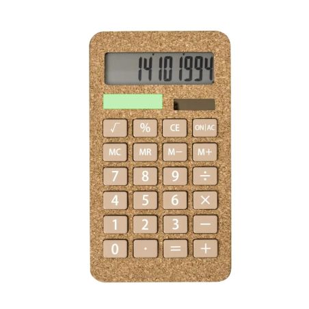 Calculadora solar de corcho personalizada, otra vista final