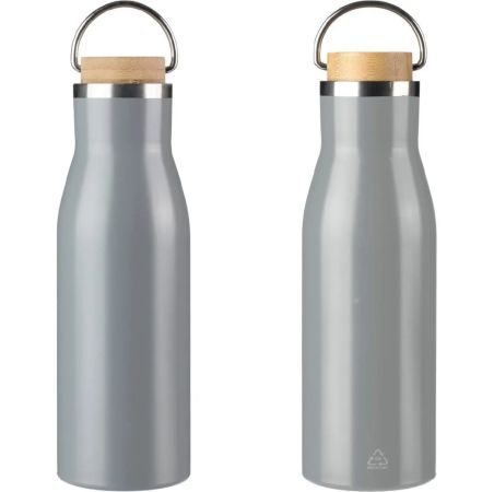 Botella de Acero Inoxidable Reciclado con Bambú Personalizada | Goodie