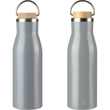 Botella de Acero Inoxidable Reciclado con Bambú Personalizada | Goodie