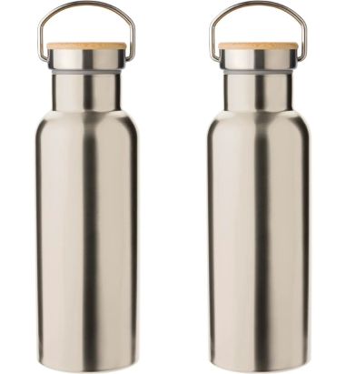 Botella Termo de Acero Inoxidable con Bambú Personalizada | Goodie