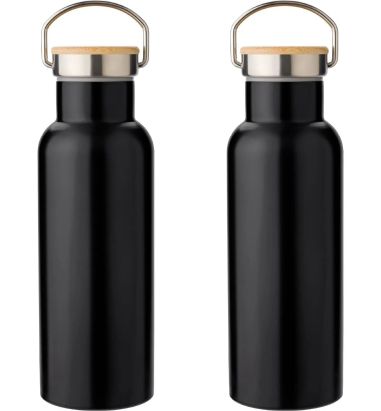 Botella Termo de Acero Inoxidable con Bambú Personalizada | Goodie