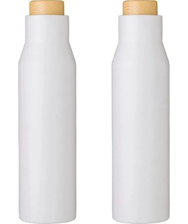 Botella Termo con Tapón Símil Bambú Personalizada | Goodie