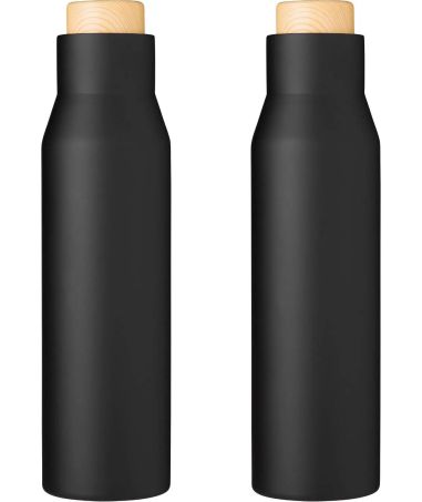 Botella Termo con Tapón Símil Bambú Personalizada | Goodie