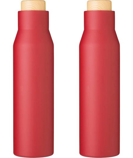 Botella Termo con Tapón Símil Bambú Personalizada | Goodie