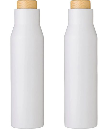 Botella Termo con Tapón Símil Bambú Personalizada | Goodie
