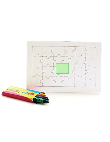 Puzzle de 24 Piezas con Caja de Ceras de Colores | Goodie