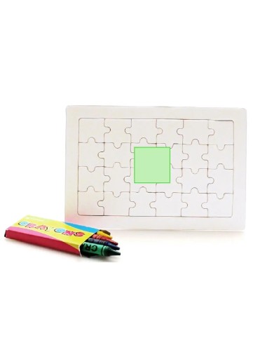 Puzzle de 24 Piezas con Caja de Ceras de Colores | Goodie