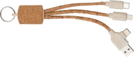 Set de Cables de Corcho con Llavero Personalizado | Goodie