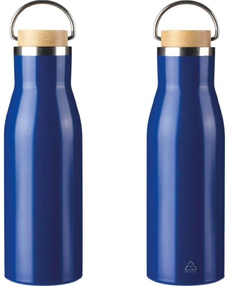 Botella de Acero Inoxidable Reciclado con Bambú Personalizada | Goodie