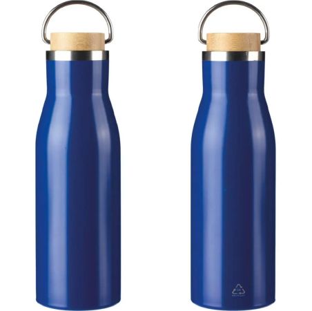 Botella de Acero Inoxidable Reciclado con Bambú Personalizada | Goodie