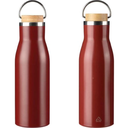 Botella de Acero Inoxidable Reciclado con Bambú Personalizada | Goodie