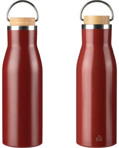 Botella de Acero Inoxidable Reciclado con Bambú Personalizada | Goodie